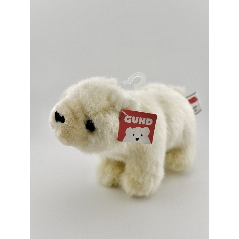 Vtg 1980 Gund "Jasper" Polar Bear Off-White 8"  Long Plush Stuffed Animal W/ Tag